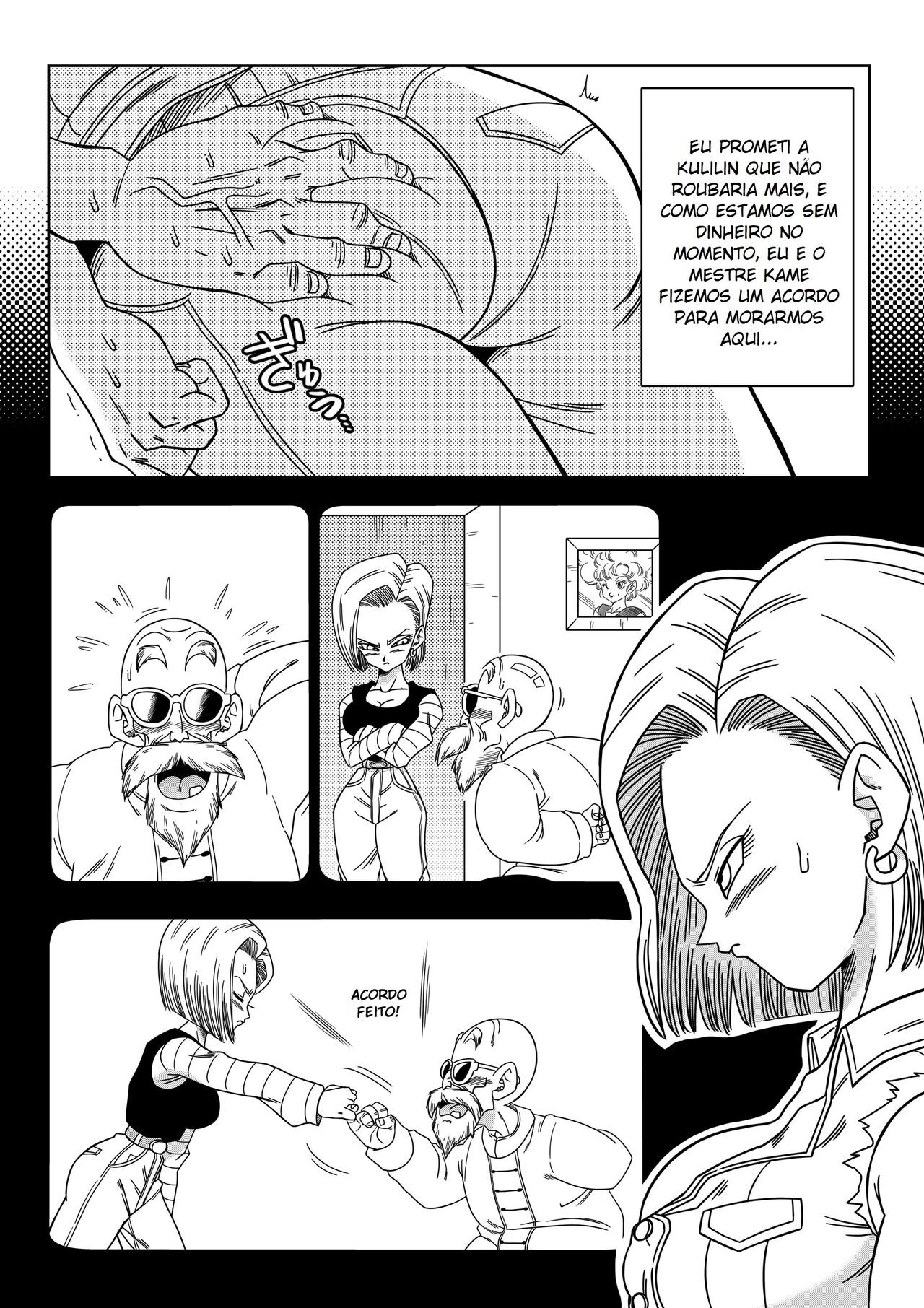 Dagon Ball: Android 18 vs Master Roshi Hentai pt-br 03