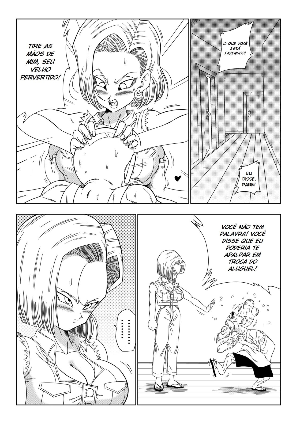 Dagon Ball: Android 18 vs Master Roshi Hentai pt-br 05