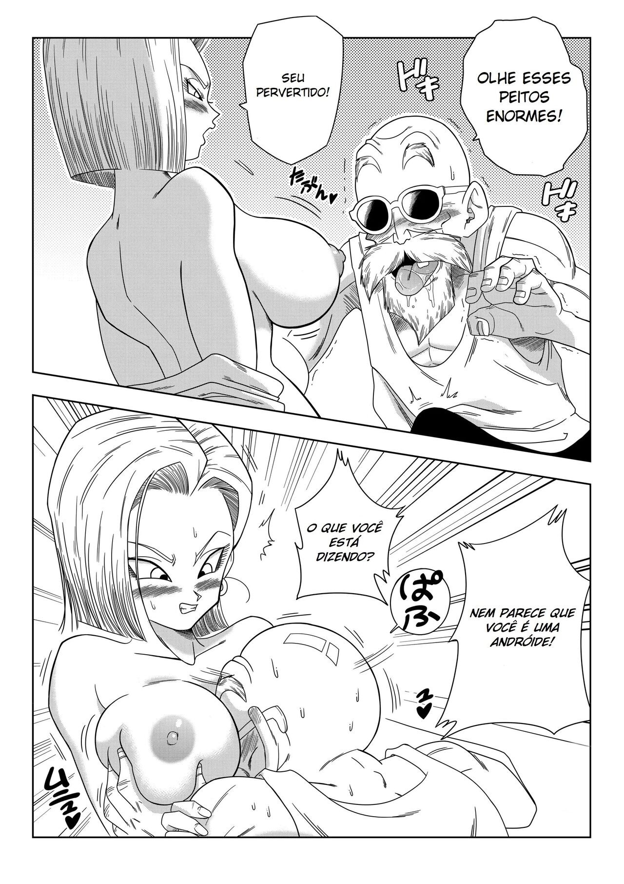 Dagon Ball: Android 18 vs Master Roshi Hentai pt-br 07