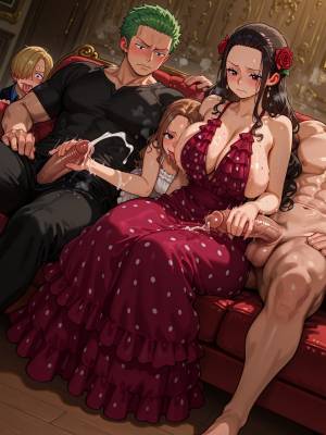 VIOLA DOUBLE HANDJOB POV: SANJI & ZORO CUMSHOTS Hentai pt-br 17