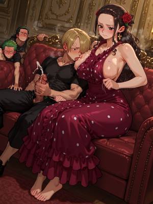 VIOLA DOUBLE HANDJOB POV: SANJI & ZORO CUMSHOTS Hentai pt-br 18