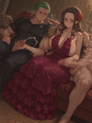 VIOLA DOUBLE HANDJOB POV: SANJI & ZORO CUMSHOTS Hentai pt-br 21