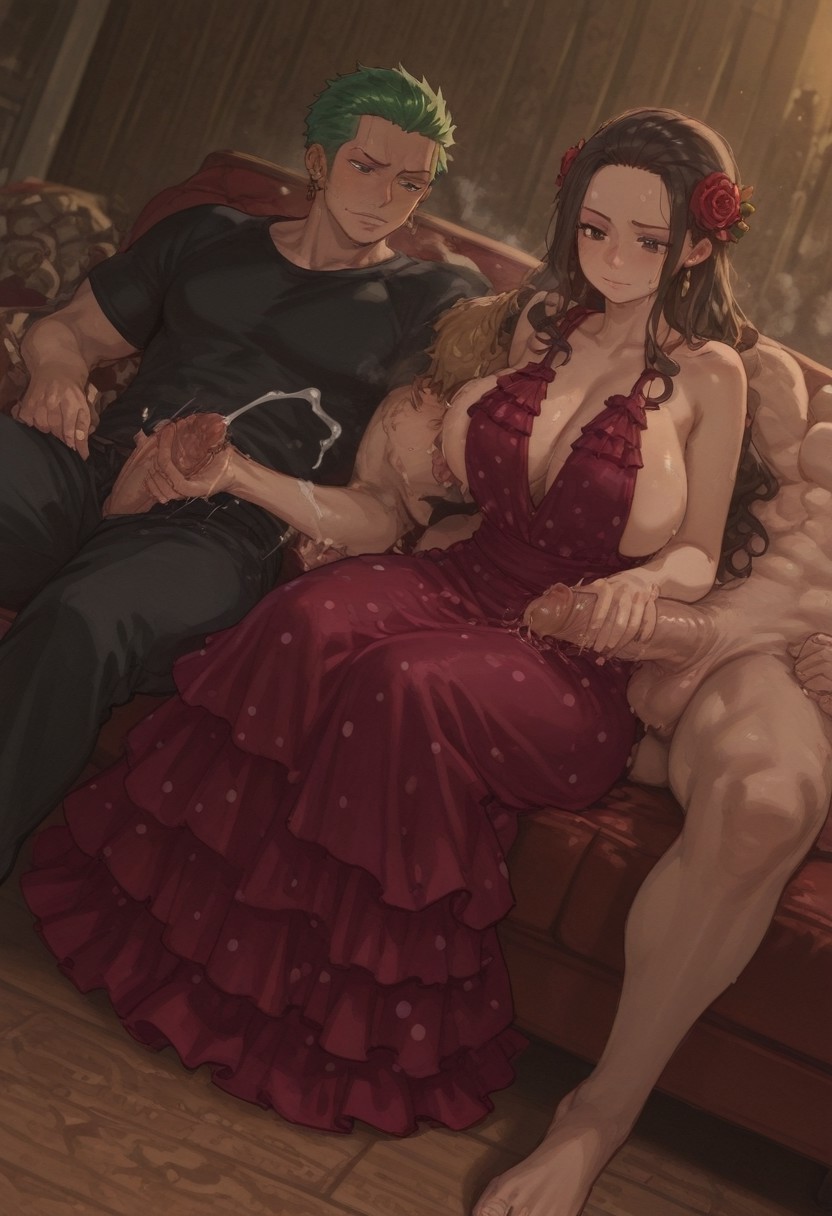 VIOLA DOUBLE HANDJOB POV: SANJI & ZORO CUMSHOTS Hentai pt-br 21