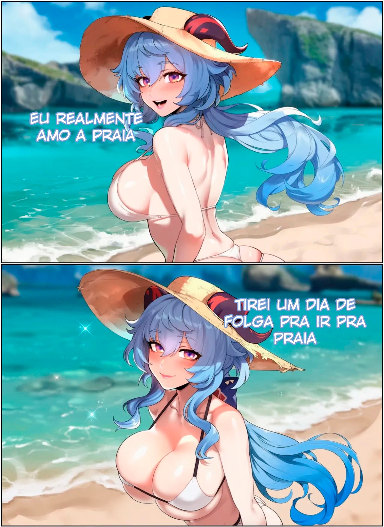 Ganyu's Beach Day Hentai pt-br 02