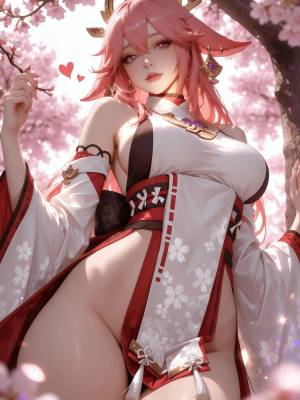 JA043: Yae Miko Cosplay Hentai pt-br 03