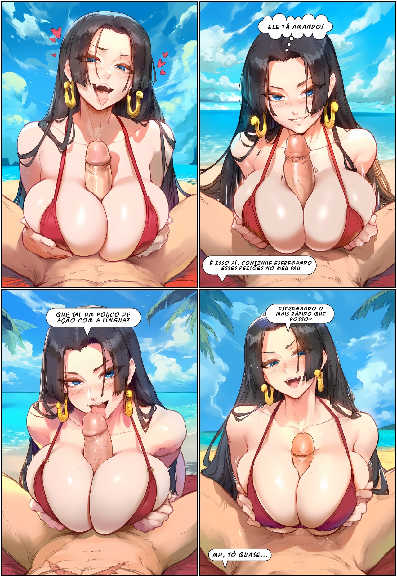 AI Generated: Boa Hancock, Monkey D. Luffy, Nami And Nico Robin Hentai pt-br 17