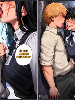 Yoru & Asa, Blowing Denji's Mind Hentai pt-br 06